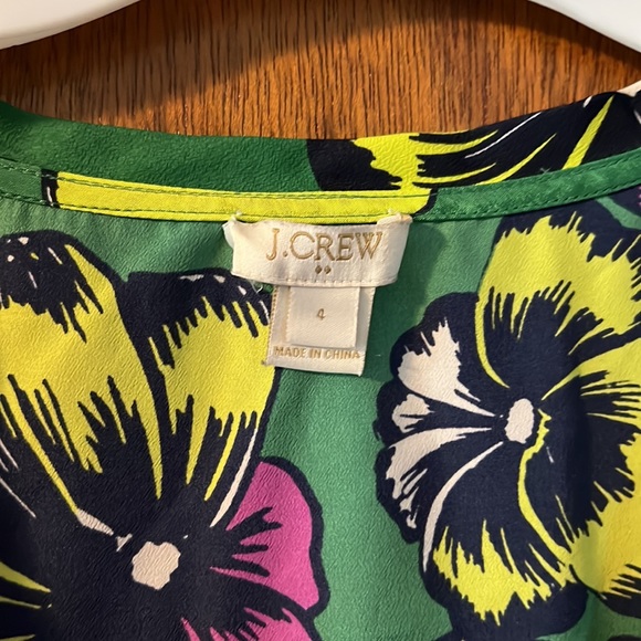 Womens J. Crew Scoop Next Floral Green Blouse - Picture 3 of 3